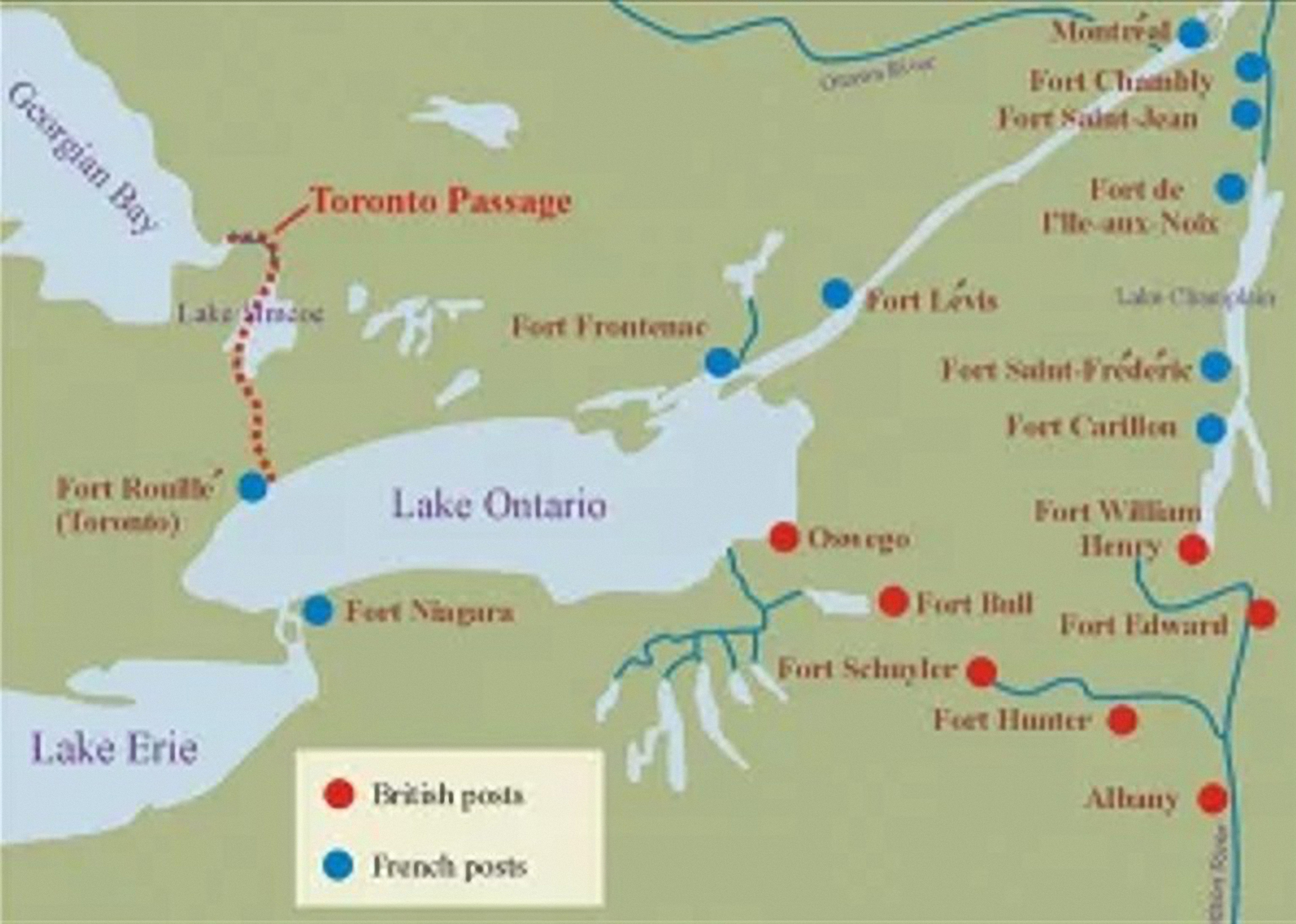 Map of French posts